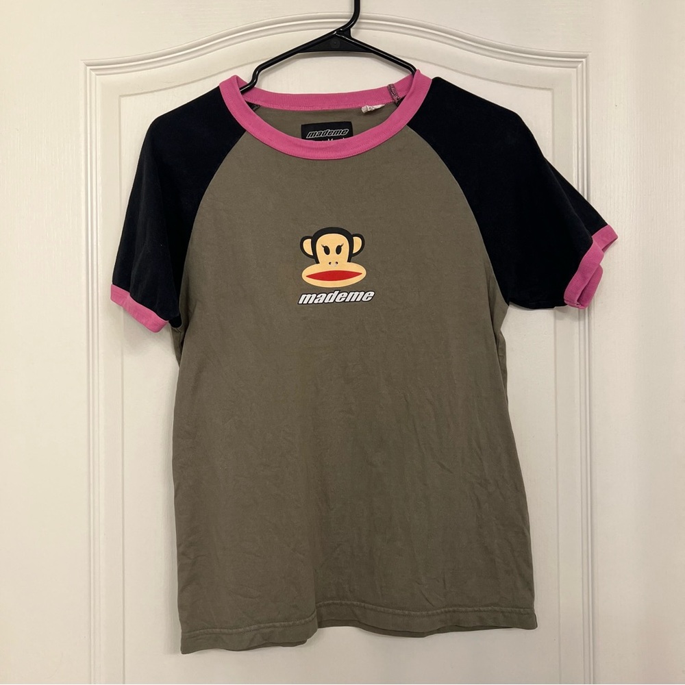 Paul Frank Julius Raglan Baseball Tee Y2K Kidcore Graphic Shirt Women’s S